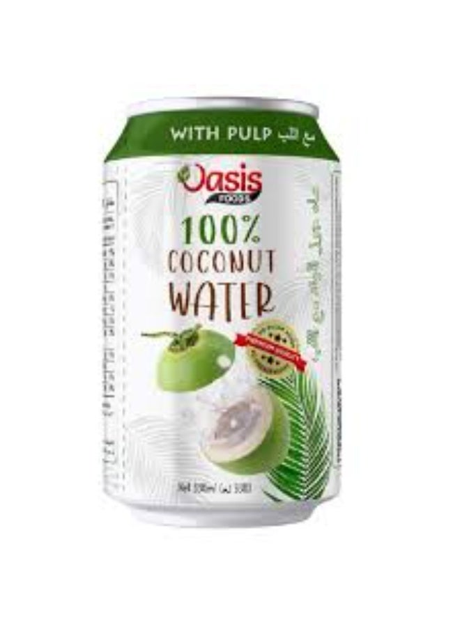 Oasis 100% Natural Coconut Water with Pulp – 24 Pack (330ml Each) - Image 1